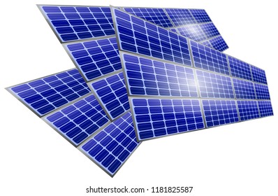 Solar panels in vector.