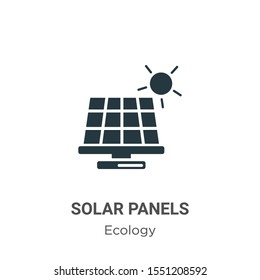 Solar panels vector icon on white background. Flat vector solar panels icon symbol sign from modern ecology collection for mobile concept and web apps design.