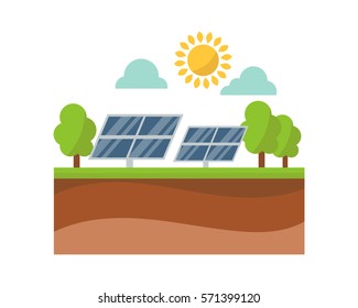 Solar panels vector illustration.