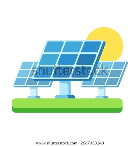 Solar panels vector illustration. Sun energy battery.