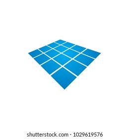 Solar Panel/Solar Cell Logo Design Vector with Transformed Effect