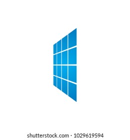 Solar Panel/Solar Cell Logo Design Vector with Transformed Effect