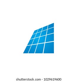 Vector de diseño de logotipo de panel solar/celda solar con efecto transformado