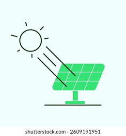Solar panels,sun illustration,solar energy,electricity,simple details