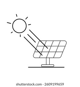 Solar panels,sun illustration,solar energy,electricity,simple details