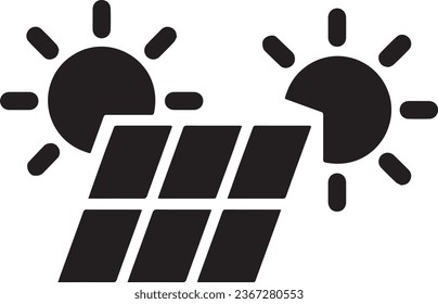 Solar pannel with two suns vector art