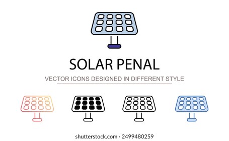 Solar Penal icon design with white background stock illustration