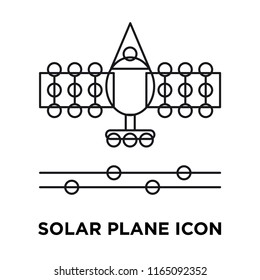 Solar plane icon vector isolated on white background, Solar plane transparent sign
