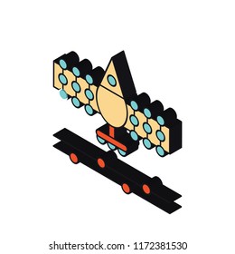 Solar plane isometric left top view 3D icon