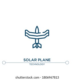 icono de la línea del vector del plano solar. Ilustración de elemento simple. icono del contorno del plano solar a partir del concepto de tecnología. Se puede usar para web y móvil
