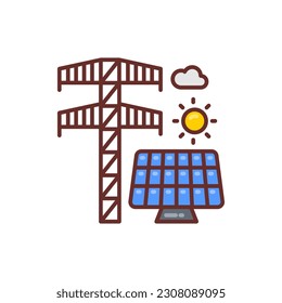 Solar Plant icon in vector. Illustration
