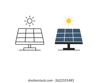 Solar plant icon. Vector image. Solar panel icon isolated on white background. Environment symbol modern flat icon.