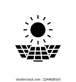 Solar plant with sun black icon