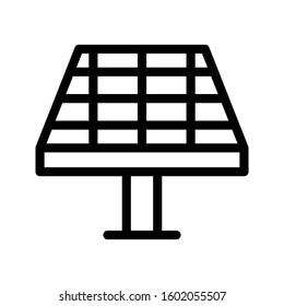 solar plate vector thin line icon 