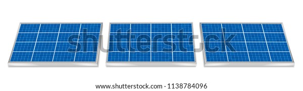 Solar Plates Collector Set Three 3d Stock Vector (Royalty Free) 1138784096