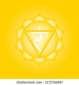 Solar Plexus Chakra, 3rd Chakra, Manipura, glowing digital illustration on coloured background