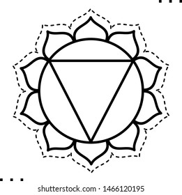 Solar Plexus Chakra coloring illustration  in outline style for modification and customizing  according to a specific task.  
