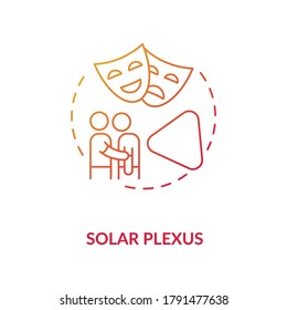 Solar Plexus red gradient concept icon. Self awareness center. Channel emotions. Chakra in body system. Human design idea thin line illustration. Vector isolated outline RGB color drawing