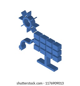 Solar plug isometric left top view 3D icon