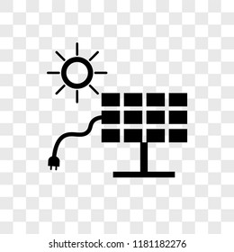 Solar plug vector icon isolated on transparent background, Solar plug logo concept