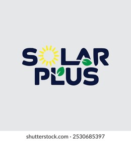 Diseño de icono de logotipo de Solar Plus