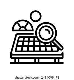 solar potential assessment line icon vector. solar potential assessment sign. isolated contour symbol black illustration