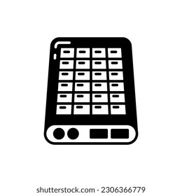 Icono del banco de energía solar en vector. Ilustración