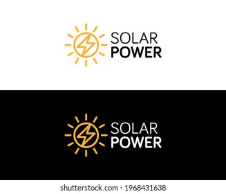 Plantilla de logotipo comercial de energía solar. Logotipo corporativo para la empresa de energía solar renovable. Logotipo del vector del tornillo de energía