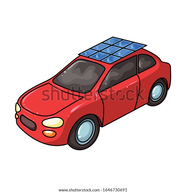 Solar power of car vector\
icon.Cartoon vector icon isolated on white background solar power\
of car .