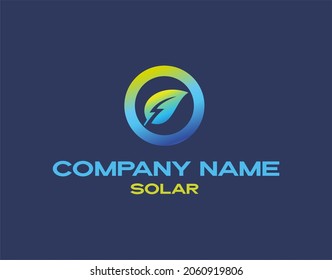 solar power company logo with leaf symbol