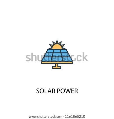 Solar Power concept 2 colored line icon. Simple yellow and blue element illustration. Solar Power concept outline symbol design from green energy set