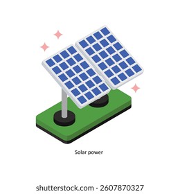 Solar power Concept isometric Style Illustrations. Eps 10 File
