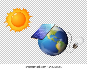 Solar power concept on transparent background effect