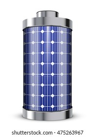 solar power concept - solar panel battery