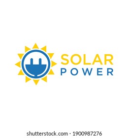solar power energy friendly logo design vector