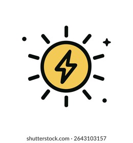 Solar Power Energy Lightning Burst. Icon symbol illustration