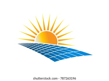 Solar Power Energy Logo Vector Illustration