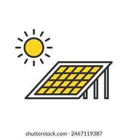 A solar power generation system using solar panels.