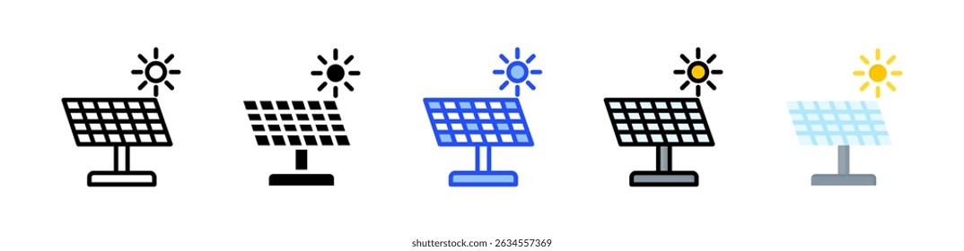 Solar Power Icon Collection With Multiple Styles