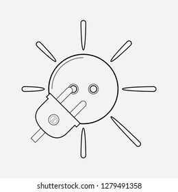 Solar power icon line element. Vector illustration of solar power icon line isolated on clean background for your web mobile app logo design.