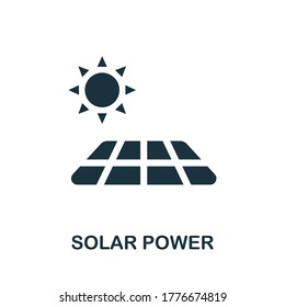 Solar Power icon. Monochrome simple Solar Power icon for templates, web design and infographics