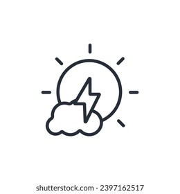 Solarstromsymbol. vector.Editable stroke.linear style sign for use web design,logo.Symbol illustration.