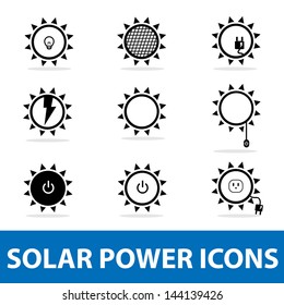 Solar power icons set