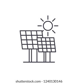 Solar power line icon concept. Solar power vector linear illustration, symbol, sign