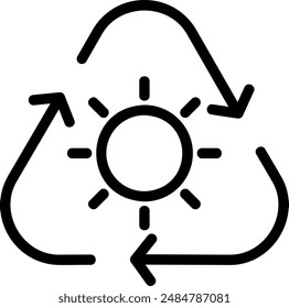 solar power line icon illustration vector