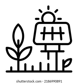 Descarga de un icono lineal de energía solar
