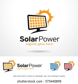 Solar Power Logo Design Template 