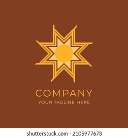 Luxus-Logo für Solarenergie. elegantes minimalistisches Muster-Design mit Sonnenschein