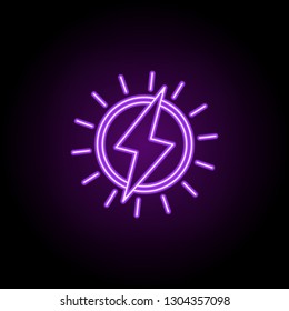 solar power outline icon. Elements of Ecology in neon style icons. Simple icon for websites, web design, mobile app, info graphics