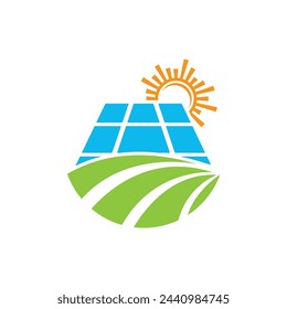 Solar power panel icon logo vector illustration design